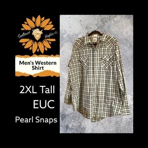 Men's Western Pearl Snap Long Sleeve, 2XLT